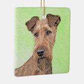 Irish Terrier Painting - Niedliche Original Dog Ar Keramikornament (Rechts)