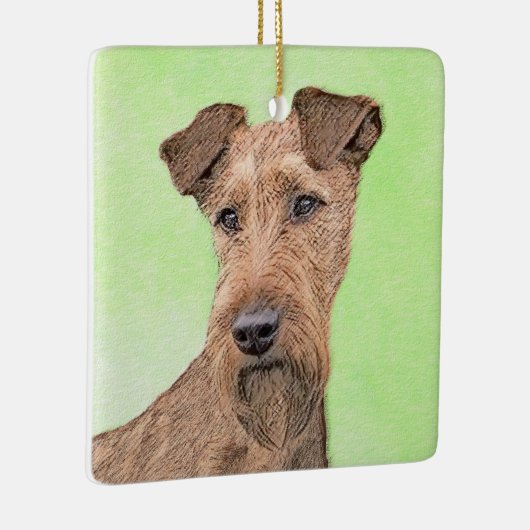 Irish Terrier Painting - Niedliche Original Dog Ar Keramikornament (Rechts)