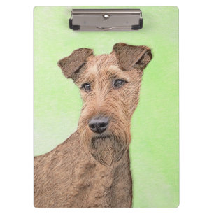 Irish Terrier Painting - Niedliche Original Dog Ar Klemmbrett