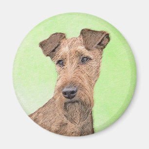 Irish Terrier Painting - Niedliche Original Dog Ar Magnet