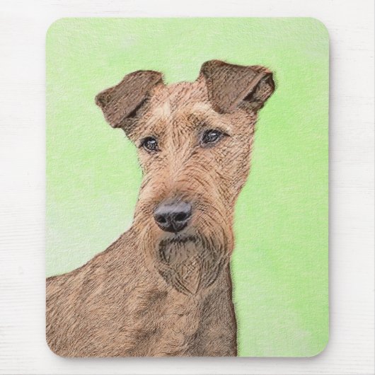 Irish Terrier Painting - Niedliche Original Dog Ar Mousepad (Vorne)