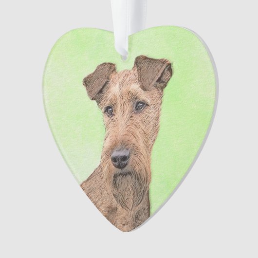 Irish Terrier Painting - Niedliche Original Dog Ar Ornament (Vorderseite)