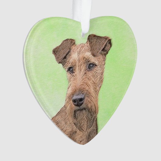 Irish Terrier Painting - Niedliche Original Dog Ar Ornament (Vorderseite)