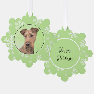 Irish Terrier Painting - Niedliche Original Dog Ar Ornament Karte