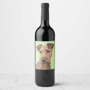 Irish Terrier Painting - Niedliche Original Dog Ar Weinetikett