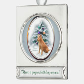 Irish Terrier Personalisiert Weihnachten Banner-Ornament Silber (Links)