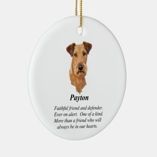 Irish Terrier Rainbow Bridge Keramik Ornament (Rechts)