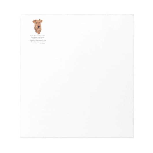 Irish Terrier Rainbow Bridge Notizblock (Vorderseite)