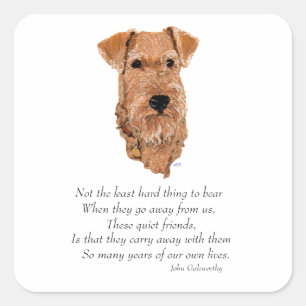 Irish Terrier Rainbow Bridge Quadratischer Aufkleber