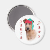 Irish Terrier Santa Paws Magnet (Vorderseite/Rückseite)