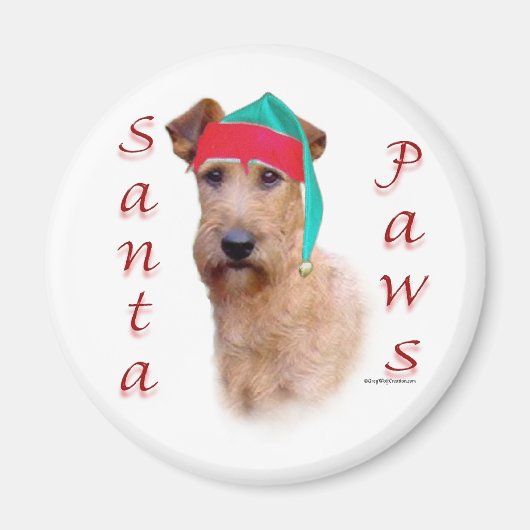 Irish Terrier Santa Paws Magnet (Vorne)