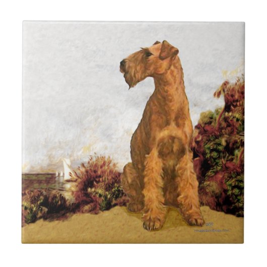 Irish Terrier Seaside Fliese (Vorderseite)