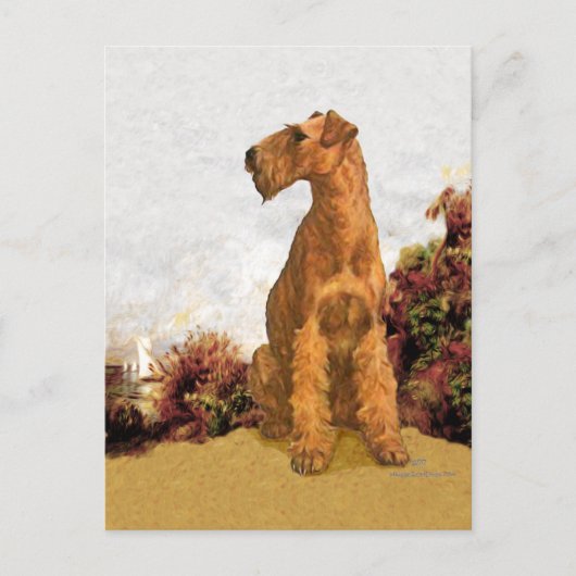 Irish Terrier Seaside Postkarte (Vorderseite)