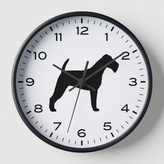 Irish Terrier Silhouette mit Nummern und Minuten Uhr (Vorderseite)