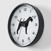 Irish Terrier Silhouette mit Nummern und Minuten Uhr (Winkel)