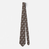 Irish Terrier Silhouetten Pattern Brown und Grau Krawatte (Vorderseite)