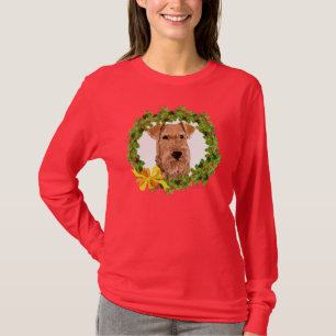 Irish-Terrier-Stechpalmenkranz T-Shirt