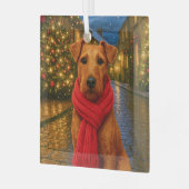 Irish-Terrier-Urlaub Ornament Aus Glas (Vorderseite links)