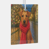 Irish-Terrier-Urlaub Ornament Aus Glas (Vorderseite Rechts)