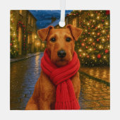 Irish-Terrier-Urlaub Ornament Aus Glas (Rückseite)