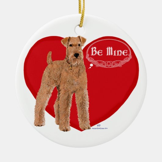 Irish Terrier Valentine Keramik Ornament (Vorne)