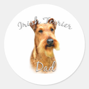 Irish Terrier Vater 2 Runder Aufkleber