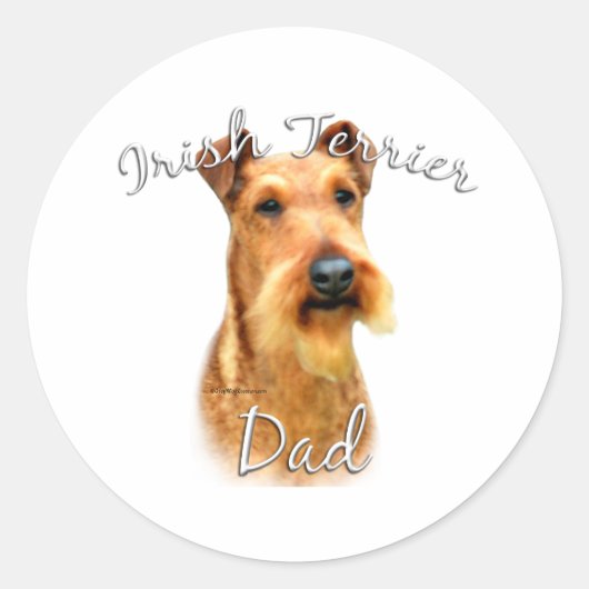 Irish Terrier Vater 2 Runder Aufkleber (Vorderseite)