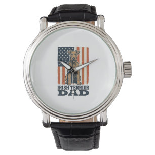 Irish Terrier Vater Patriotisch Vintage Armbanduhr