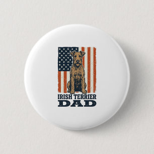Irish Terrier Vater Patriotisch Vintage Button