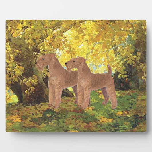 Irish Terriers Golden Autumn Fotoplatte (Vorderseite)