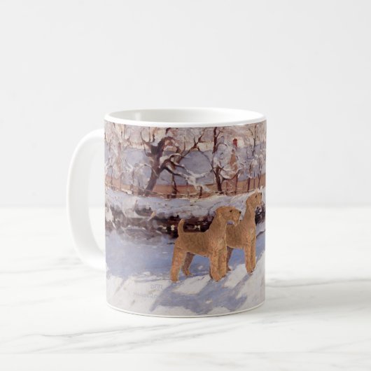 Irish Terriers im Winter Kaffeetasse (Vorderseite Links)