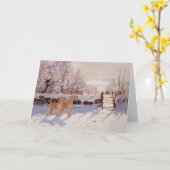 Irish Terriers im Winter Karte (Gelbe Blume)