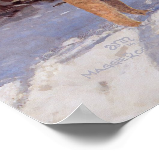 Irish Terriers im Winter Poster (Ecke)