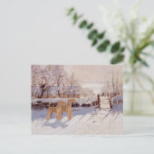 Irish Terriers im Winter Postkarte (Stehend Vorderseite)