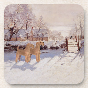 Irish Terriers im Winter Untersetzer