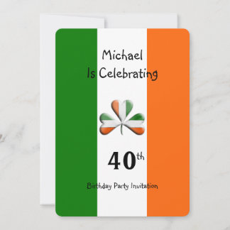 Irish Theme 40. Geburtstags-Party Einladung