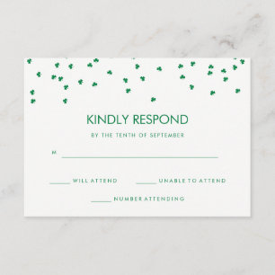 Irish Theme Kleeblatt Confetti   Hochzeitsreaktion RSVP Karte