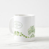 Irish Themed Coffee Mug Shamrock Design Add A Name Kaffeetasse (Vorderseite Links)