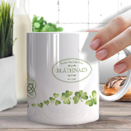 Irish Themed Coffee Mug Shamrock Design Add A Name Kaffeetasse