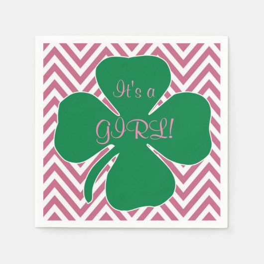 Irish Themed Girl Baby Dusche Napkins Serviette (Vorderseite)