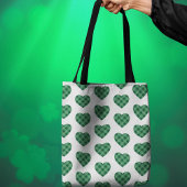 Irish Themed with Green Tartan Heart Pattern Tasche
