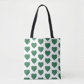 Irish Themed with Green Tartan Heart Pattern Tasche (Vorderseite)