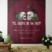 Irish Til Death Burgundy Gothic Skulls Backdrop Wandteppich
