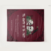 Irish Til Death Burgundy Gothic Skulls Backdrop Wandteppich (Vorderseite (Horizontal))