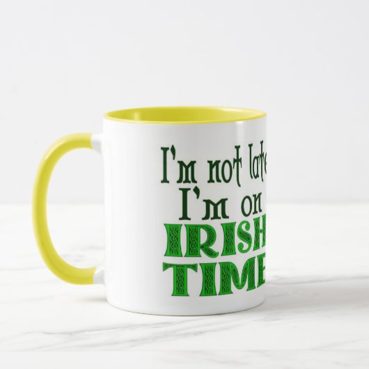 Irish Time Funny Coffee Tasse (Links)