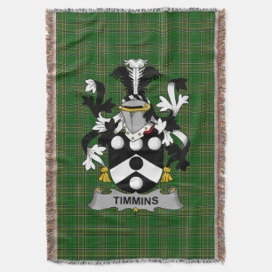 Irish Timmins Coat of Arms Familienwappen Irland Decke