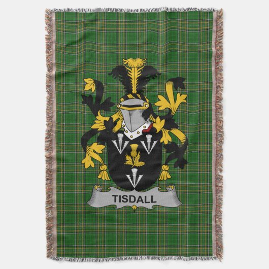 Irish Tisdall oder Tisdale Coat of Arms Family Cre Decke (Vorderseite Vertikal)