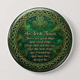 Irish Toast, Celtic Knot Pin, Friendship Gift, Button