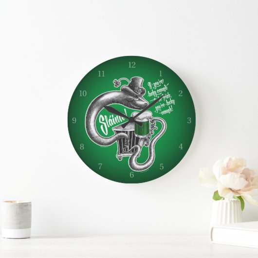 Irish Toast Large Clock Große Wanduhr (Zuhause)