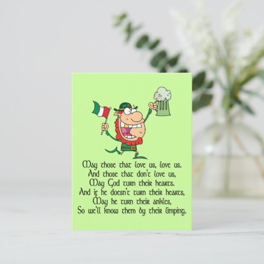 Irish Toast Postkarte (Stehend Vorderseite)